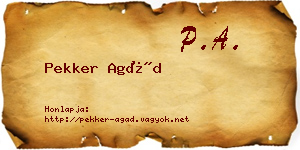 Pekker Agád névjegykártya